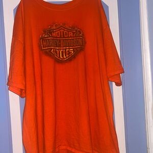 Harley-Davidson Oversized Vintage Orange Short Sleeve Logo Tee